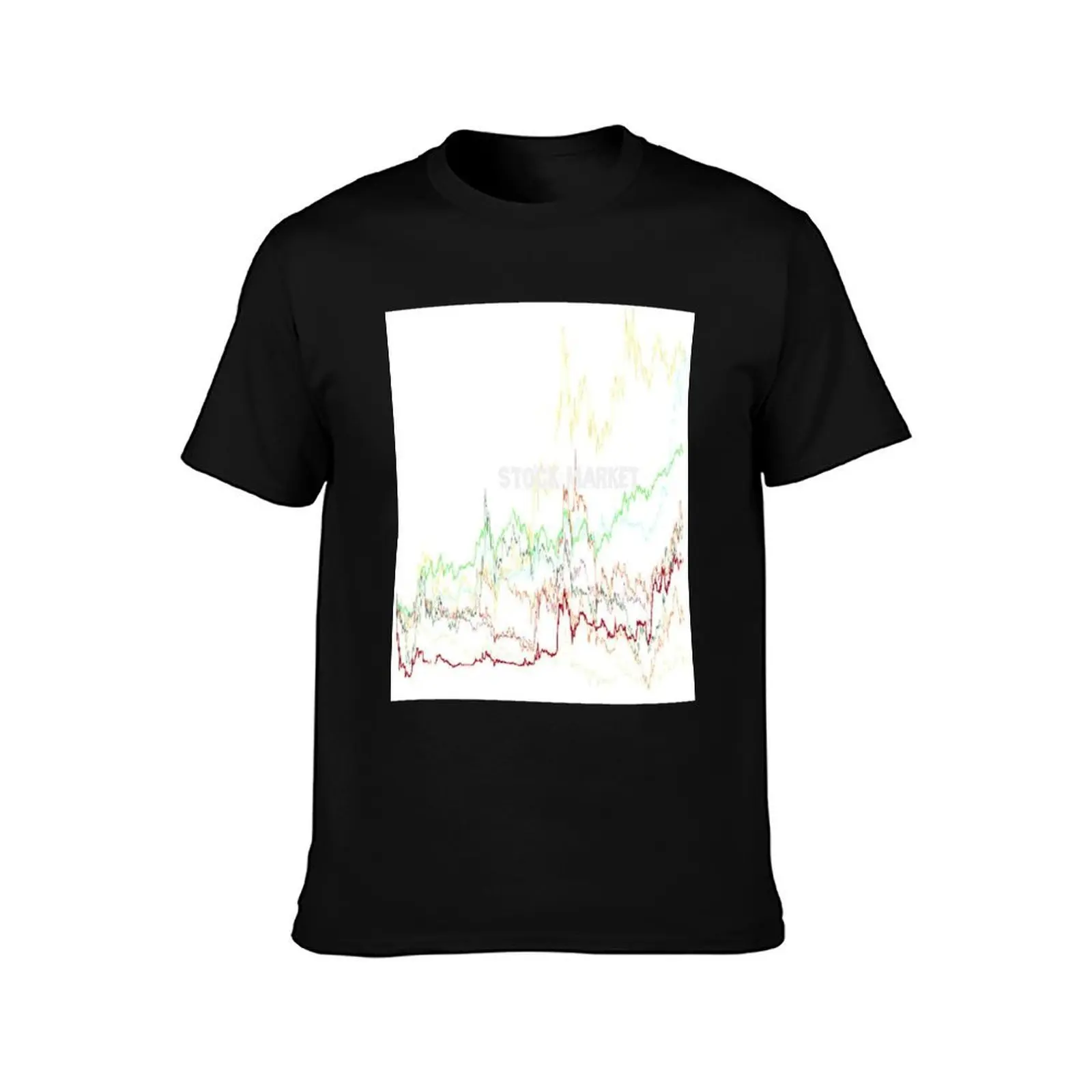 stock market T-Shirt, Summer Casual Cotton Tee, Oversized Streetwear Tops, Vintage Graphic Print, Loose Fit Short Sleeve