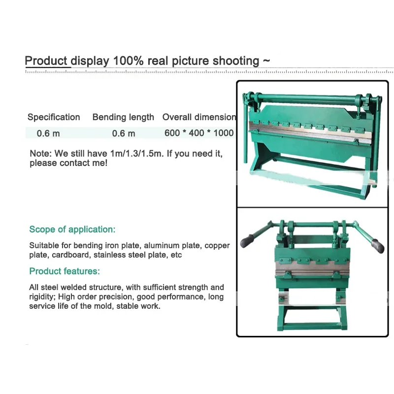 0.6M Semi-Automatic Bending Machine Desktop Manual Right-Angle Label Folding  Aluminum Plate Iron Sheet  Equipment