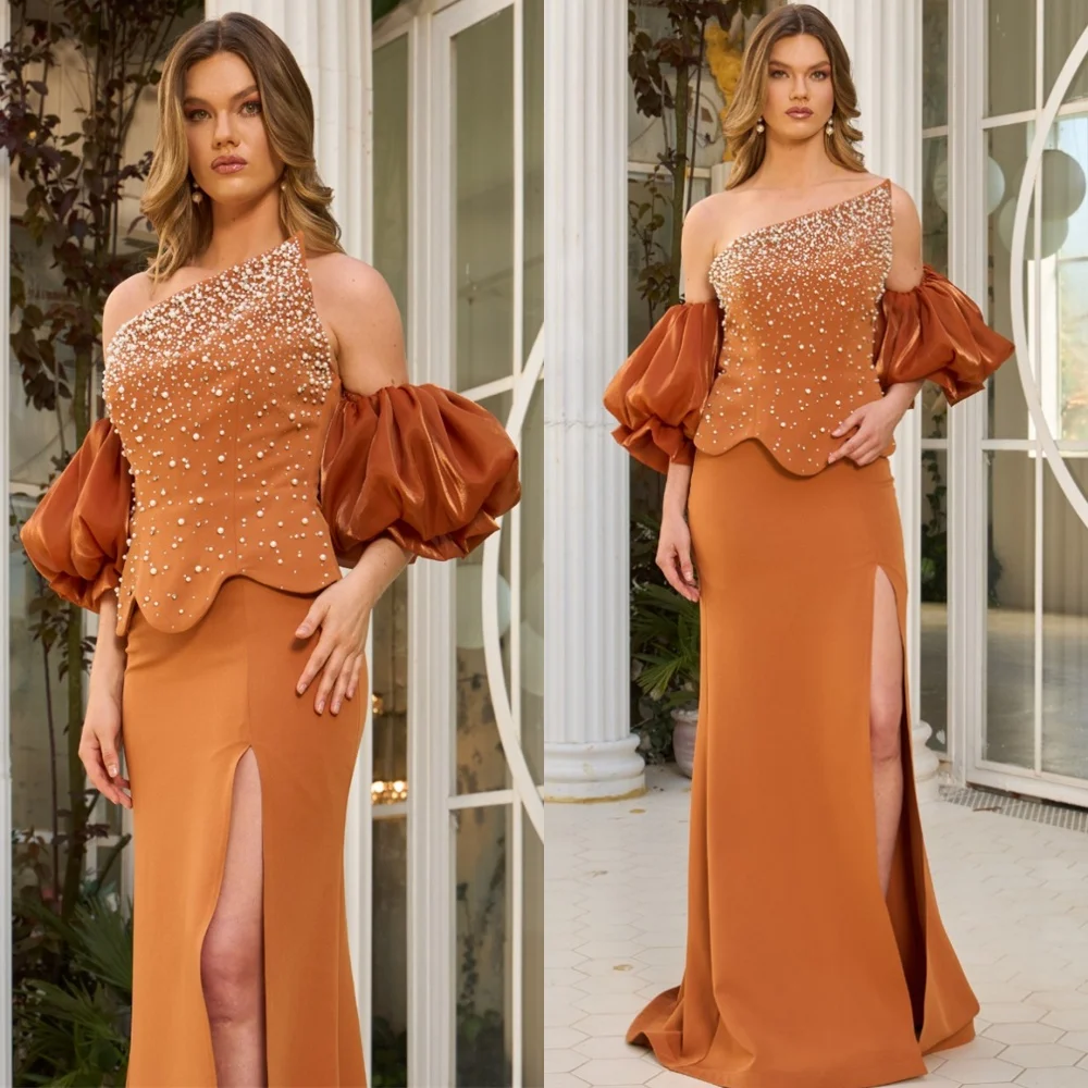 

Customized Modern Jersey Evening Dresses Formal Strapless Homecoming Dresses Fashion Lace Up Back Special Occasion Gowns