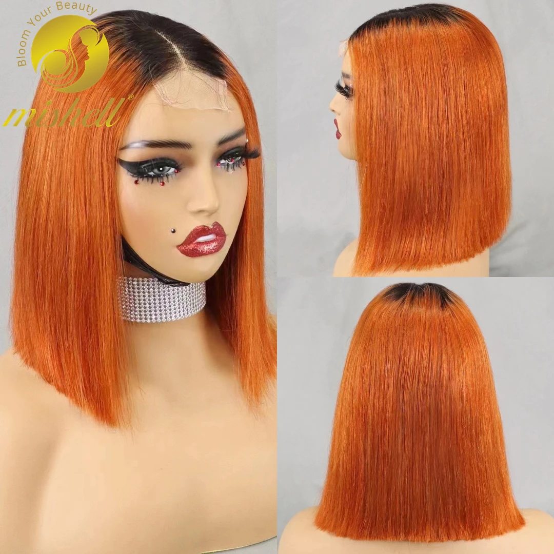 

1BT350 Color 2x6 Lace Bob Wig Short Straight Brazilian Remy Human Hair Wigs 350% Density 12A Human Hair Transparent HD Lace Wigs