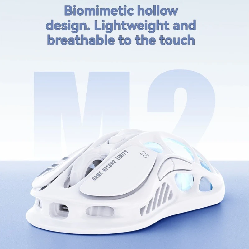M2 Tri-mode Mouse Customization PAW3395 RGB Hollow Out Ergonomic for Electronic Gaming Mechanical Keyboard Accessories Gift