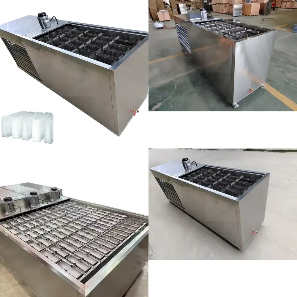 

hot Large 1 Ton Ice Brick Machine Commercial Transparent Ice Maker Tunnel Construction Site Ice Making Machine