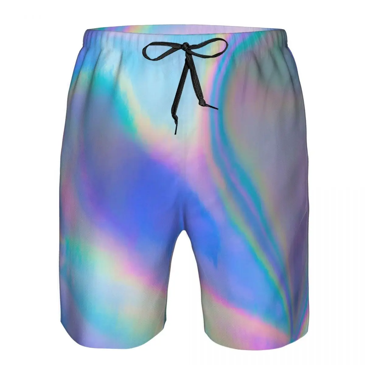 Holographic Foil Surface Trunks Beach Board Shorts Casual Quick Dry Swimming Summer Men Pants
