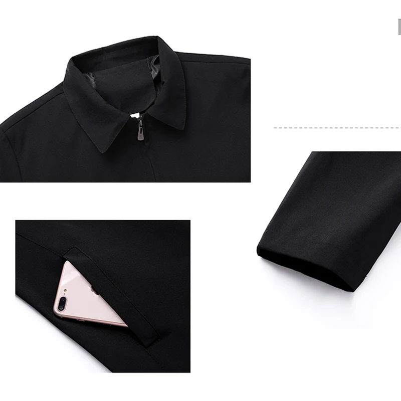 New Brand Business Jacket Men Casual Coats Zipper Simple Middle-Aged Elderly Dad Clothes Office Outerwear Men\'s Blazer Jackets