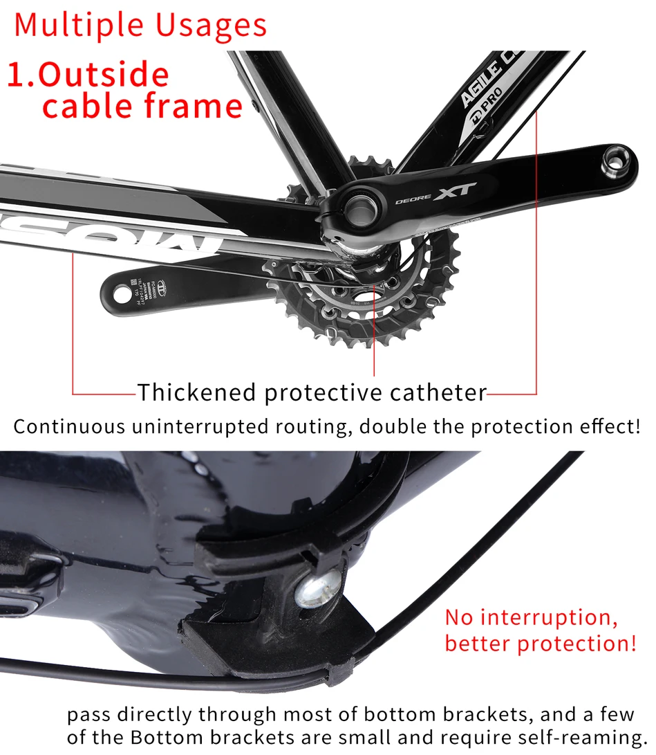 RISIKO 3 m Fahrradbremse Slick Lube Liner + 2 Staubstecker MTB Rennrad Schaltkabel Katheter Ölrohr Rohrgehäuse Innenleitung Lube – Detail 6