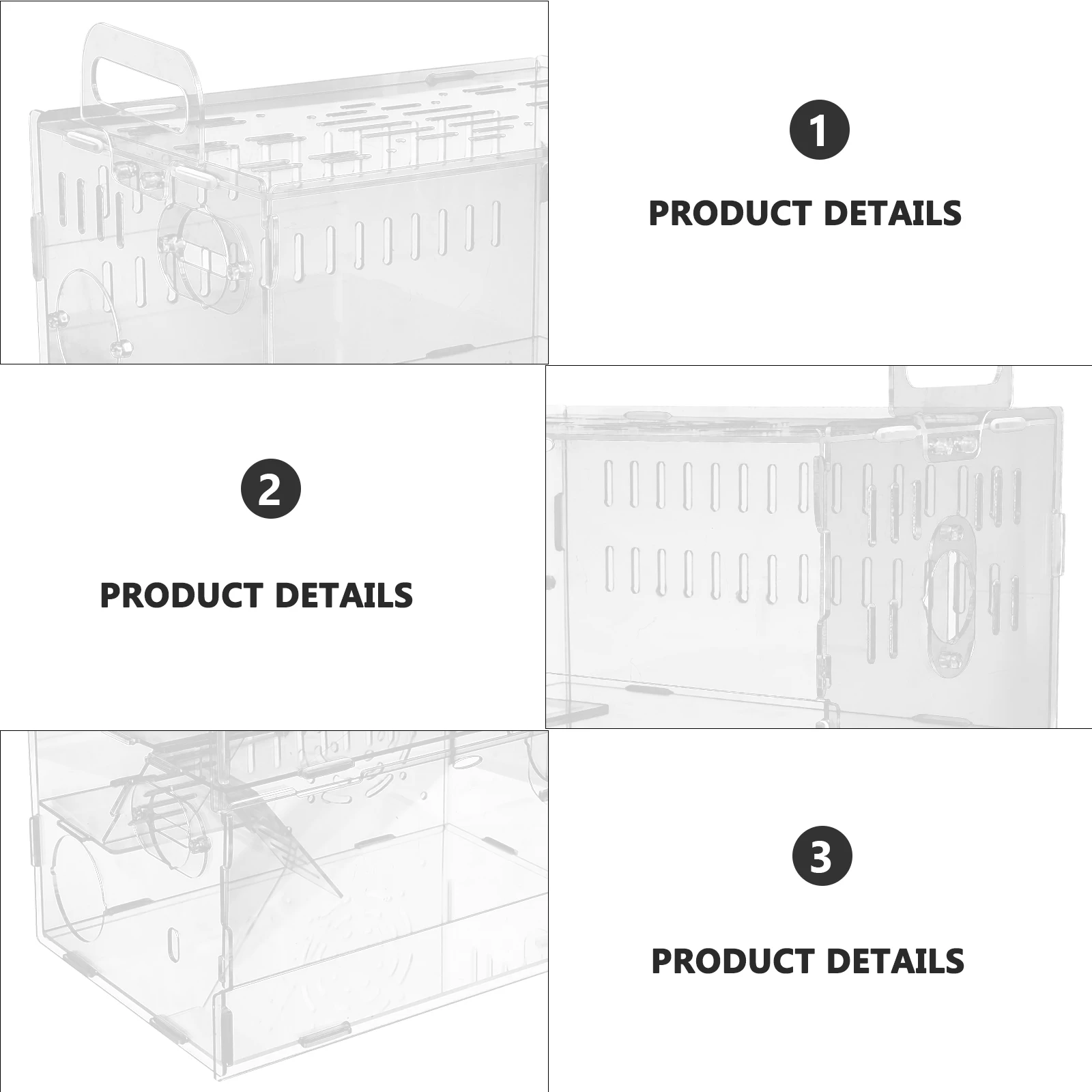 

Premium Acrylic Cage 30x20x30cm Transparent Hamster Castle for Small Pets Safe Dual Layer for Guinea Pig