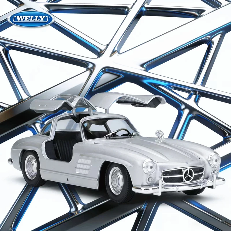 

New WELLY 1:24 Mercedes-Benz 300SL Alloy Car Diecasts & Toy Vehicles Car Model Miniature Scale Model Car Toy For Children Gift