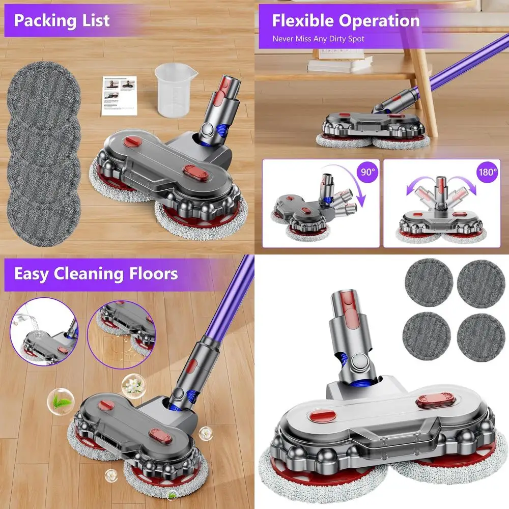 

Universal Electric Wet Dry Mop Head Attachment for Vacuum Cleaners with Removable Water Tank