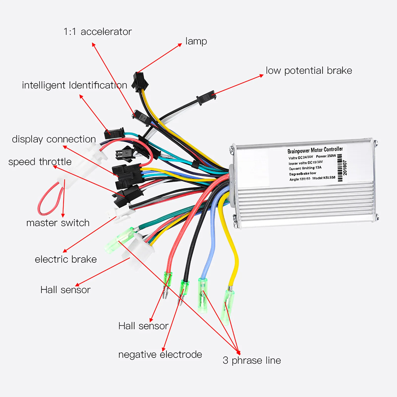 24V-48V wasserdichtes LCD-Display Elektro roller bürstenloser Controller Kit elektrischer bürstenloser Controller Fahrrad zubehör – Detail 9
