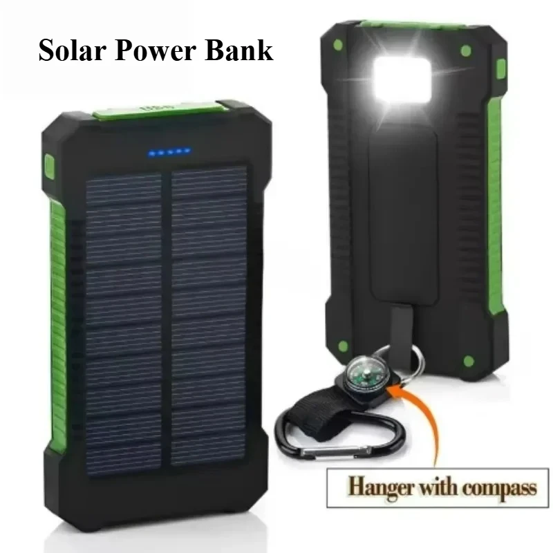 

50000mAh Portable Solar Power Bank Outdoor Fishing Camping Large Capacity Backup Battery with Compass Fast Charging for iphone