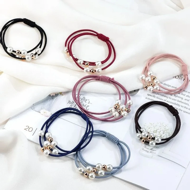 Pearl Beads Hair Rope Multi-Layer Rubber Band Hair Ties For Women Girls Elastic Headband Cute Hair Accessories