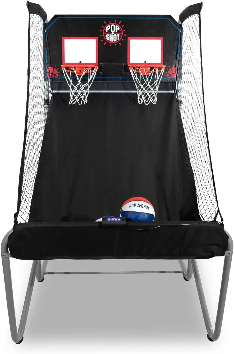 

Pop-A-Shot - Домашний двойной выстрел | Аркадная баскетбольная игра для дома | Обруч для сенсорного подсчета, 16 режимов игры, 7 шариков | Складной для легкого