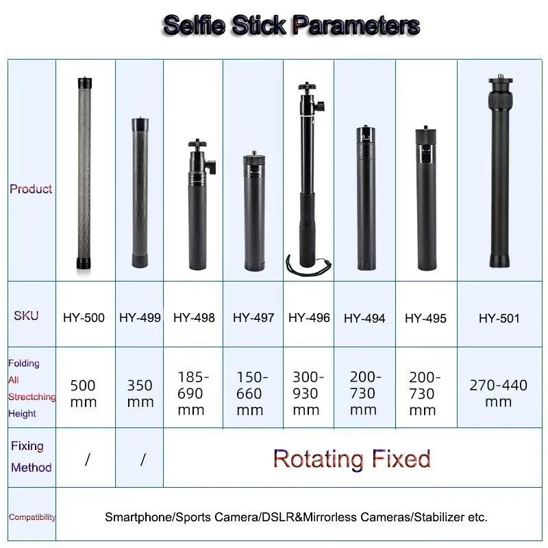 عصا سيلفي قابلة للتمديد من PyroGraphy، مثبت من ألياف الكربون، قضيب تمديد للهواتف الذكية DSLR وكاميرا بدون مرآة، كاميرا رياضية