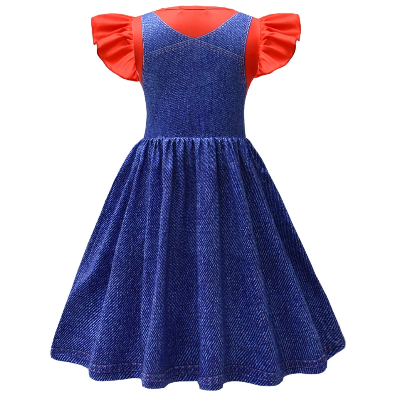 Anime Super Bros Costume for Kids Halloween Party Dresses Luigi-Lover Brothers Peach Princess Cosplay Clothes Girls Fancy Dress