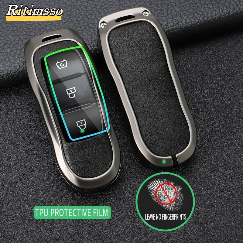 Zinc Alloy+Tpu Car Key Case Cover for Dongfeng Fengon Ix5 Glory 580 Ix7 Sf5 Holder Keyring Shell Fob Protector Keychain