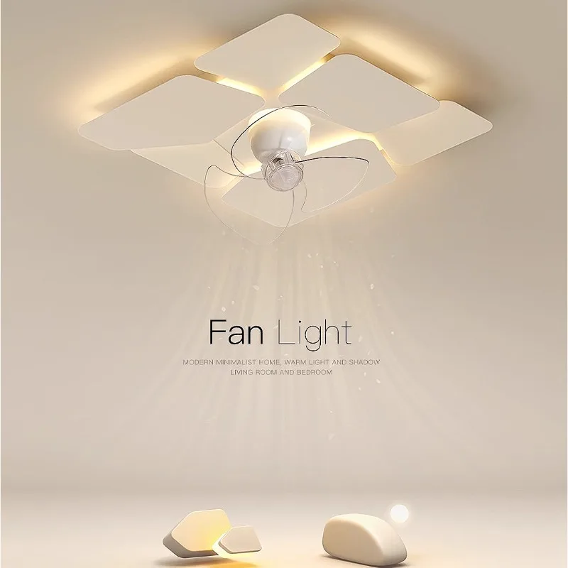 

2025 New Invisible Bladeless LED Ceiling Fan Light for Master Bedroom, Creative Flush Mount Lamp for Living & Dining Room