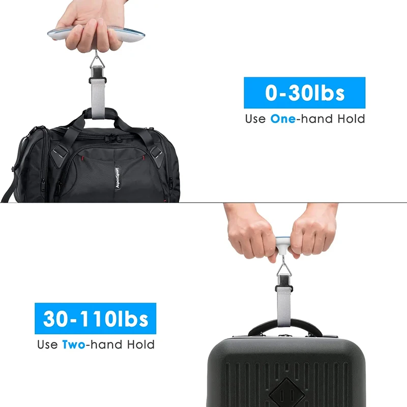 50kg/110 Pound Portable Hanging Electronic Luggage Scale with LCD Digital Display, Luggage Fishing Hook Luggage Bag Weight Scale