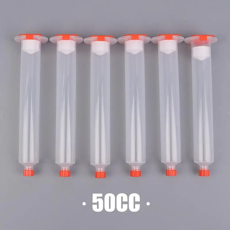 6Pcs Plastic Dispensing Cylinder Syringe PP Tube Flux Container USA Type Glue  3CC 5CC 10CC 30CC 50CC Sub-Packing