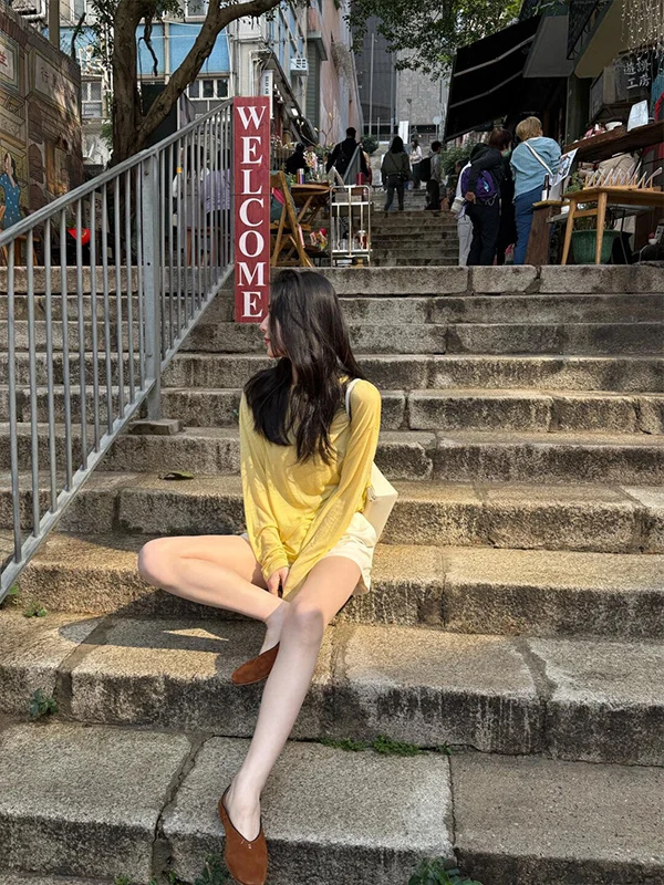 

Корейская свободная женская футболка-накидка для лета, повседневный свободный топ, модная солнцезащитная одежда