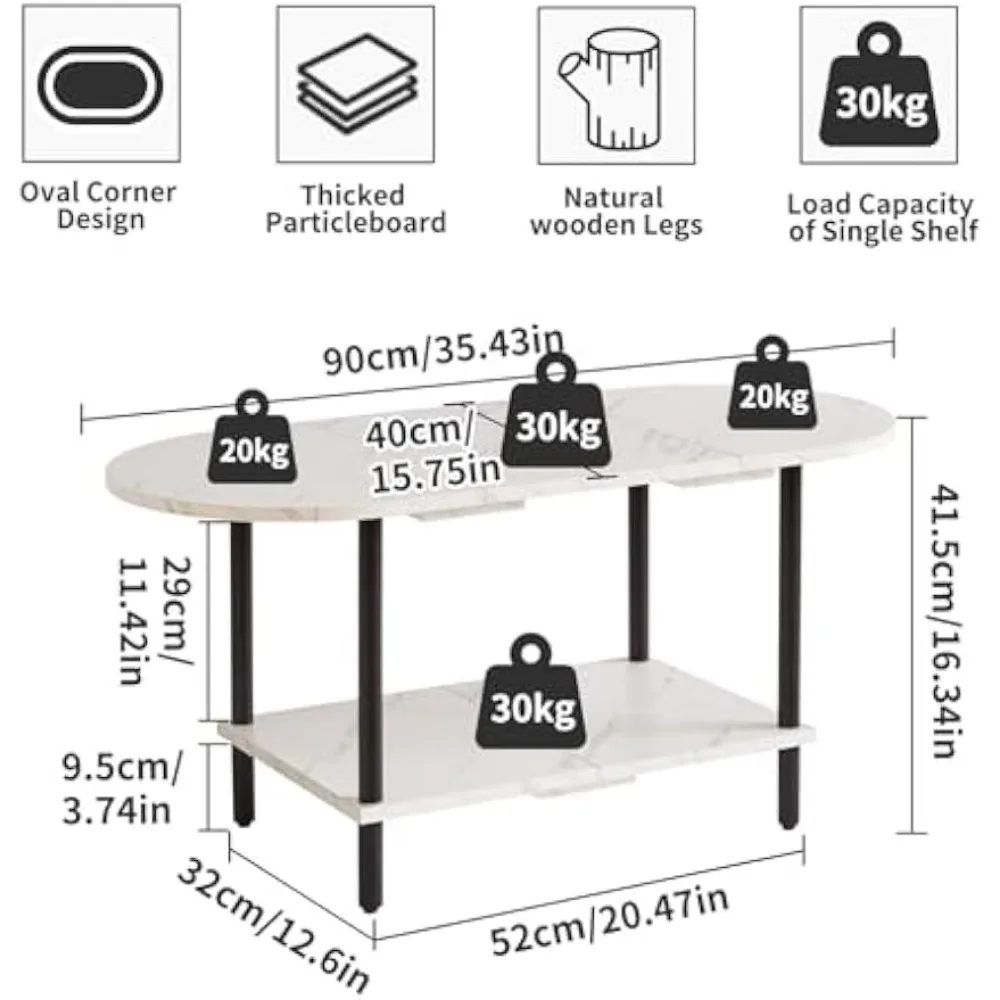 Coffee Table with Open Storage Shelf,