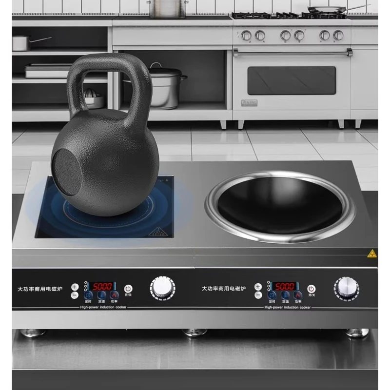 

Индукционная плита из нержавеющей стали, коммерческая, высокая мощность 3500 Вт, плоская вогнутая поверхность, интегрированная