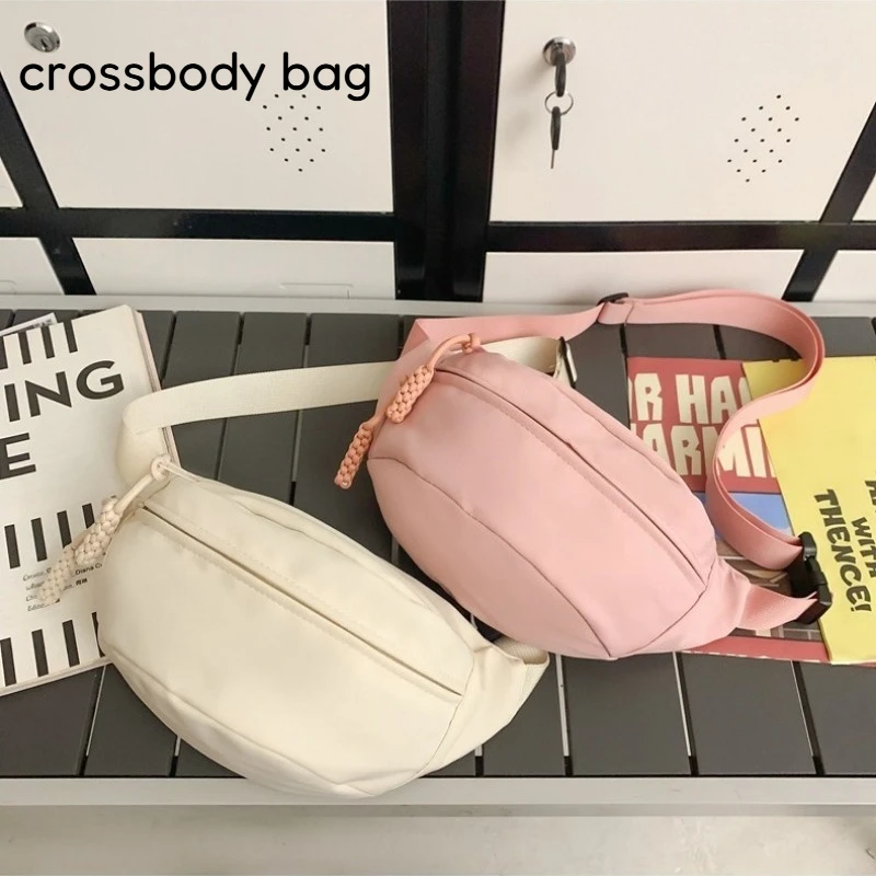 

Canvas Casual Women's Crossbody Bag Lightweight Unisex Sports Chest Bag Design Sense Large Capacity Versatile Waist Bag