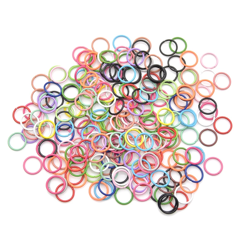 New Fashion Colorful Mixed Alloy Open Rings Lobster Clasp Hooks Ball Chains For DIY Jewelry Making Findings Supplies