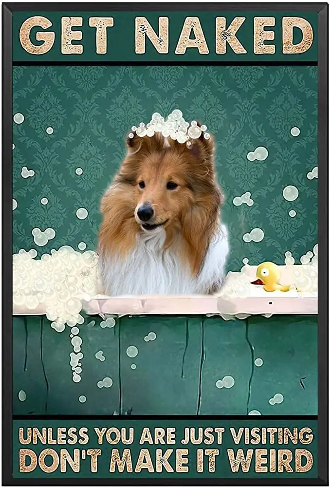 Tin Signs Vintage Funny Love Sheltie Signs, Love Dog Vintage Signs, Sheltie Dog Get Unless You are Just Visiting Don;t Make It W