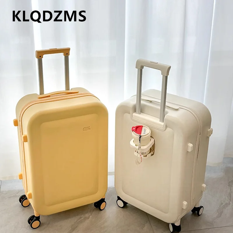 

KLQDZMS Handheld Travel Suitcase 20 Inches Men's Boarding Box 24"26" ABS+PC Trolley Case Women with Wheels Rolling Luggage