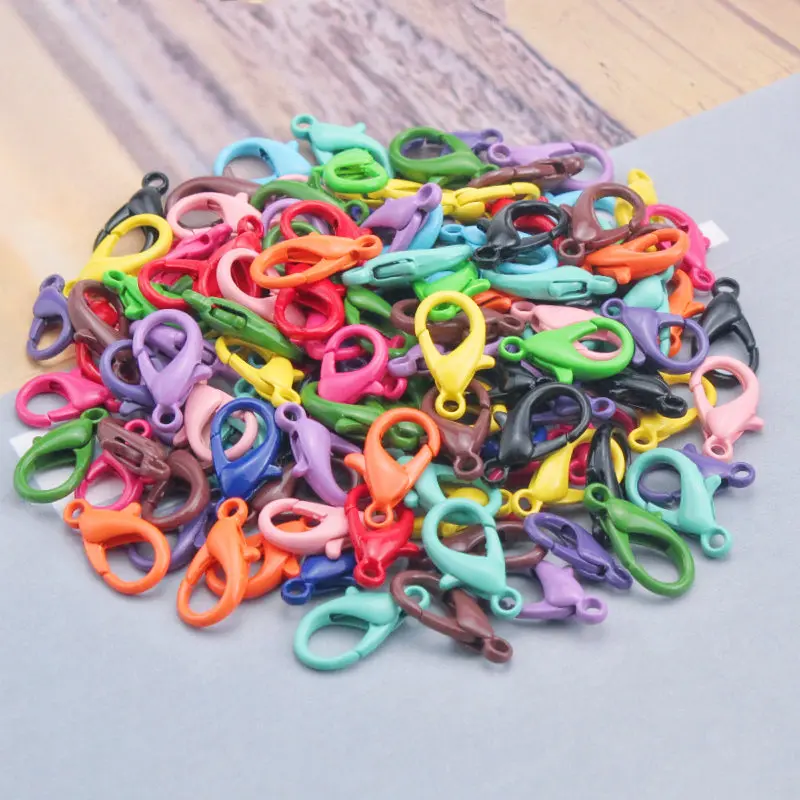 15-60Pcs 12.5-21mm Candy Colors Metal Lobster Clasps Hooks Keychain Sweet Key Rings For DIY Keychain Jewelry Making Accessories