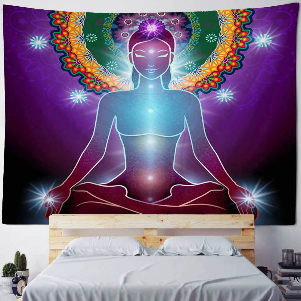 Woondecoratie Tapijt Muur Tapijt Meditatie Psychic Hippie Yoga Mat Sofa Cover Outdoor Picknick Laken Kamer Kunst Decoratie