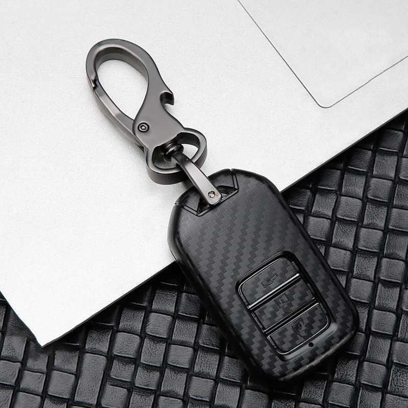 Carbon Car Key Case Cover for Honda Civic CR-V HR-V Accord Jade Jazz City Pilot Crider Odyssey 2015 2016 -2018 2019 Keychain Bag