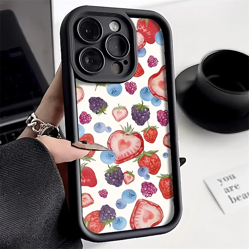 Cute Phone Case For iPhone 15 Pro Max Case iPhone 11 12 13 14 Pro Max XS X XR 7 8 Plus SE Soft Shockproof Bowknot Cherry Cover