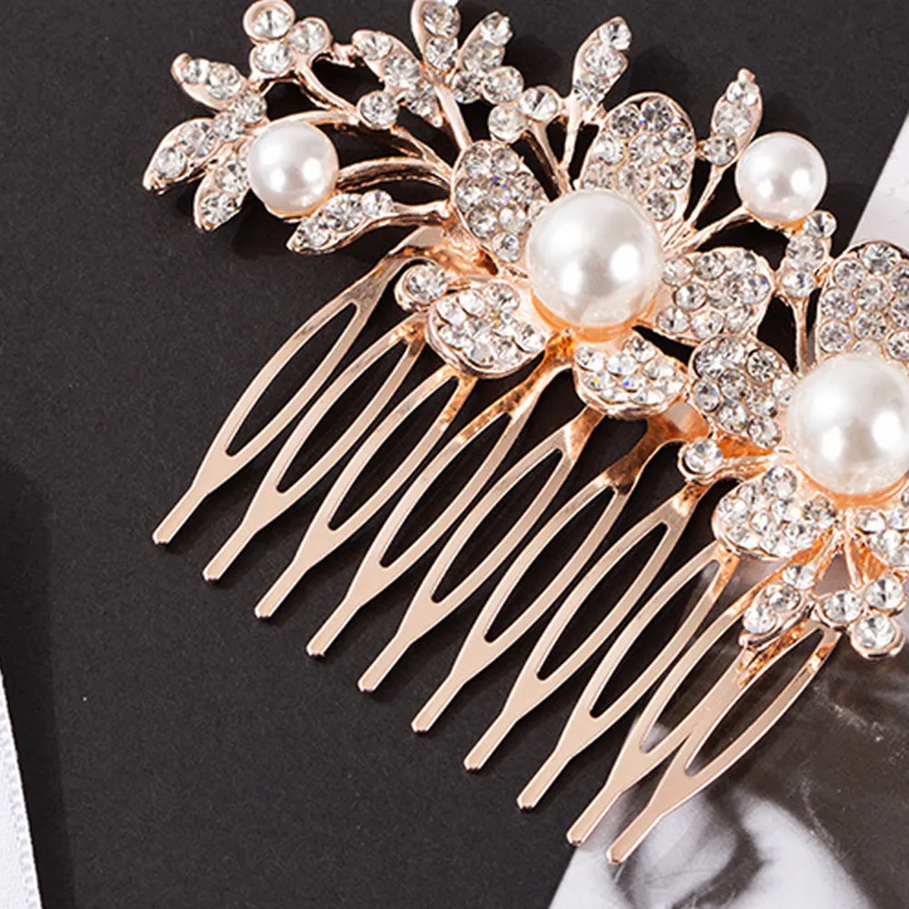 

Crystal Flower Bridal Hair Comb Elegant Alloy Wedding Party Accessory Silver Special Occasion Ornament Bridal Headdress
