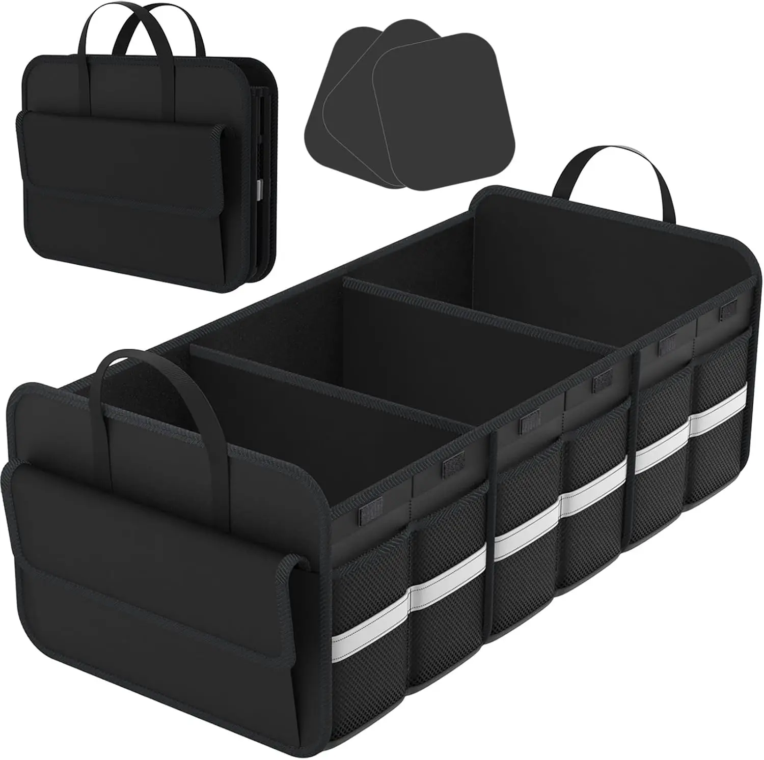 

Collapsible Car Trunk Organizer for SUV, Multi-Compartment Cargo Storage with Non-Slip Bottom