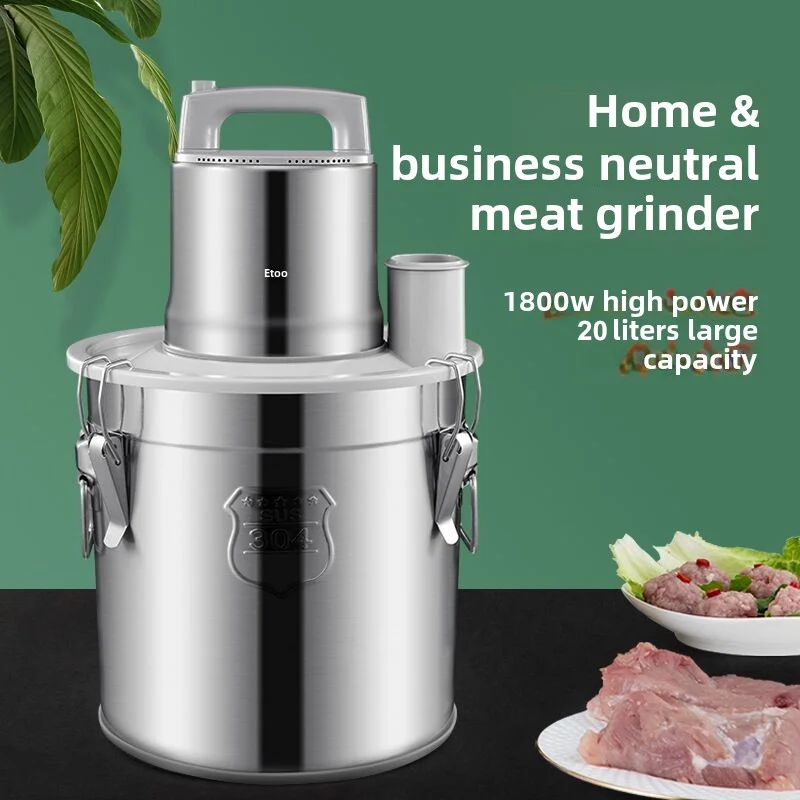 20L Mincer Meat Grinder Electric Garlic Machine Commercial Meat Grinder Large Capacity And High Power Stainless Steel Stir