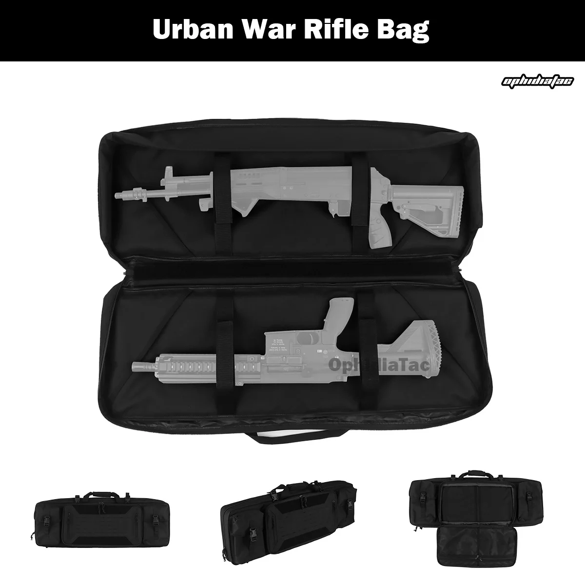 

OphidianTac Tactical Urban War Rifle Bag Zipper Lock Soft Padded Backpack For Hunting Airsoft Accessories