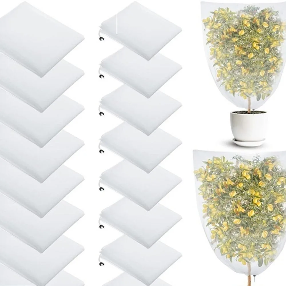 2pcs Breathable Plant Insect Protection Net Anti-Bird Drawstring Vegetable Cover Mesh Large Thickened Plant Cover Bags