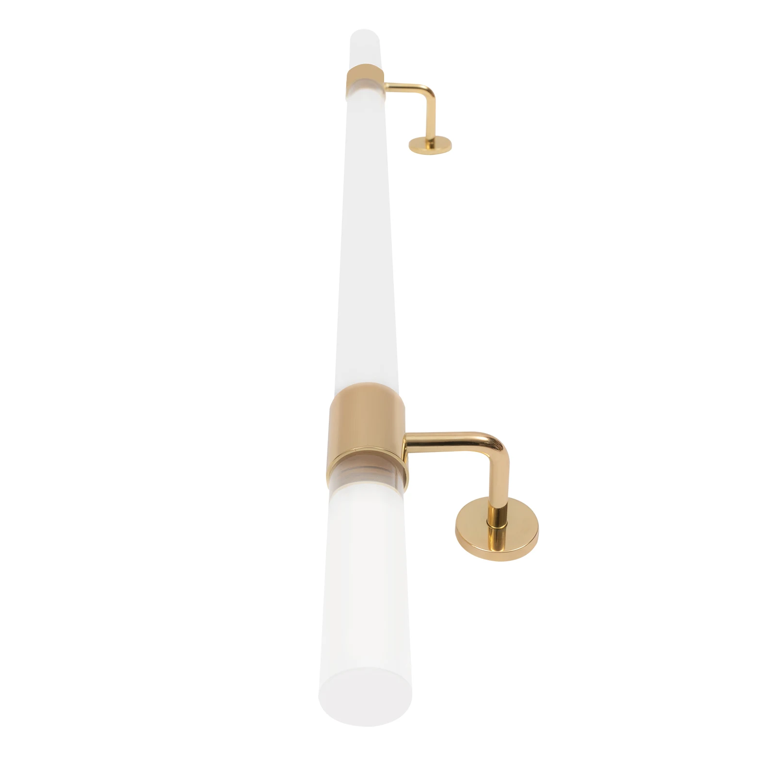 Acrylic Handrail with 176 lbs Weight Capacity, Golden Stainless Steel Brackets, 1.6-inch Round Handle Design – Safe, Easy