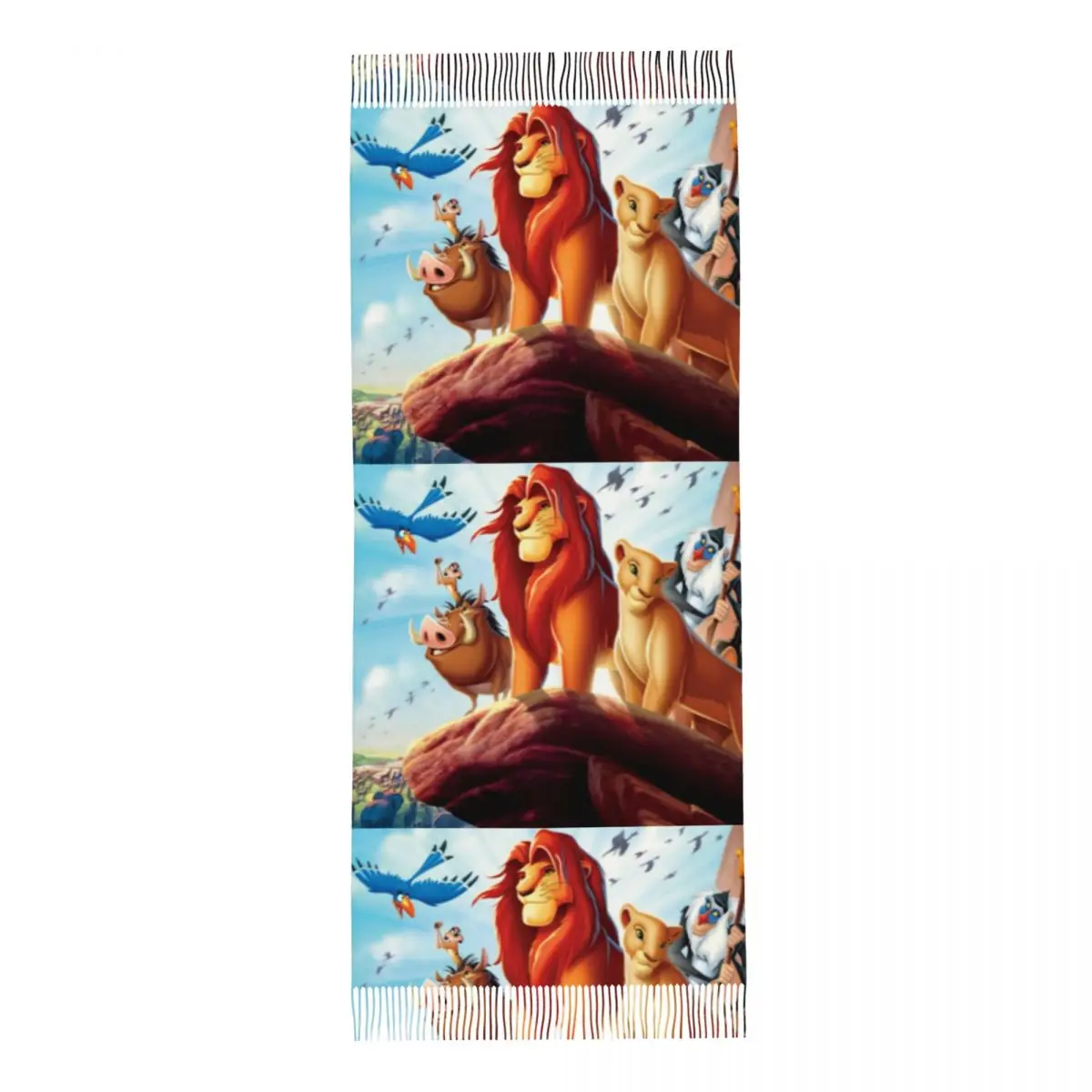 Custom Lady Large The Lion King Simba Scarves Women Winter Fall Thick Warm Tassel Shawl Wrap Hakuna Matata Anime Movie Scarf