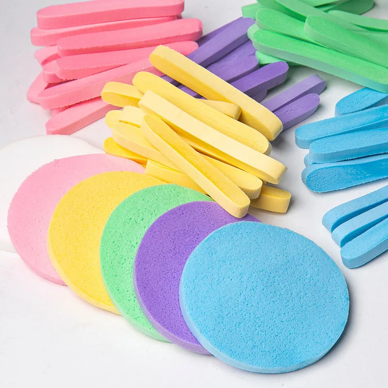 120 stuks kleurrijke gecomprimeerde gezichtsspons wegwerp ronde gezichtsreiniging soezen huidverzorging tool make-up verwijderen exfoliërende gereedschappen