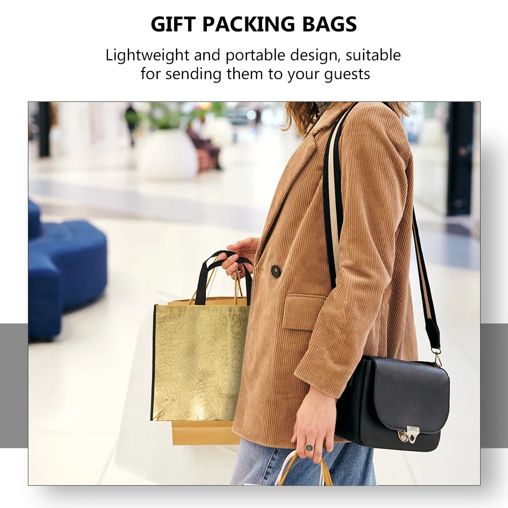 

12pcs Non-Woven Gift Present Storage Tote Bags Large Capacity Reusable Shopping Bags Portable Lightweight For Birthday