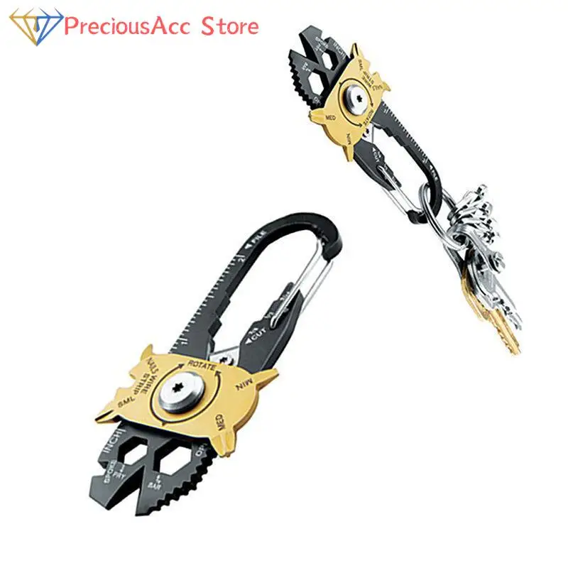 20In1 Pocket Outdoor Screwdriver Multi Keyring Portable Gear Multipurpose Fixr Multifunction Carabiner Tool Camping Key Chain