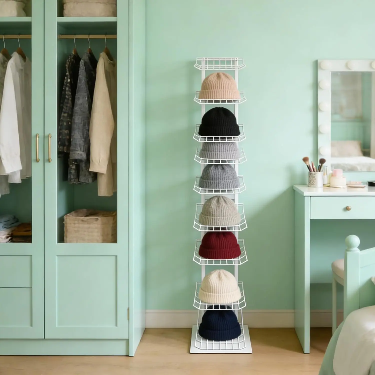 Hat Display Stand, 9 Tier Floor-Standing Hat Rack Retail Hat Organizer Stand Holds Up to 70 Hats, Commercial Retail, Customized