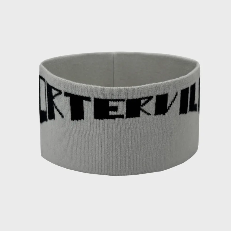 HKSH Men New Dark Gothic Style Unisex Letter Jacquard Headband Casual Sports Versatile Hairband Streetwear Chic Ins Women HK6303
