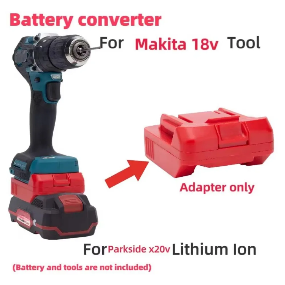 Batteries Converter Adapter For Parkside x20V Team Lithium Ion Convert To Makita 18v Tools Adaptor (without battery and too)