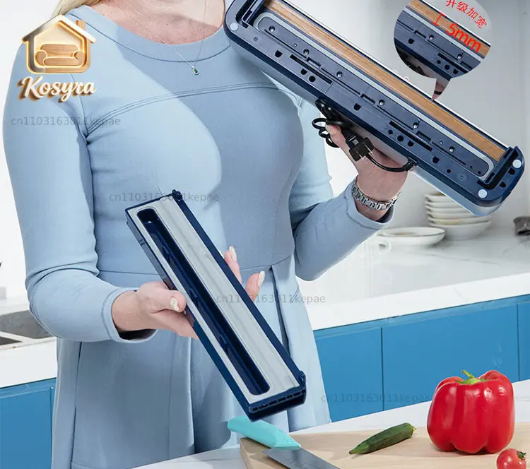 Automatic no-flip vacuum sealing machine for fresh-keeping small household food bag packaging dry and wet evacuation machine