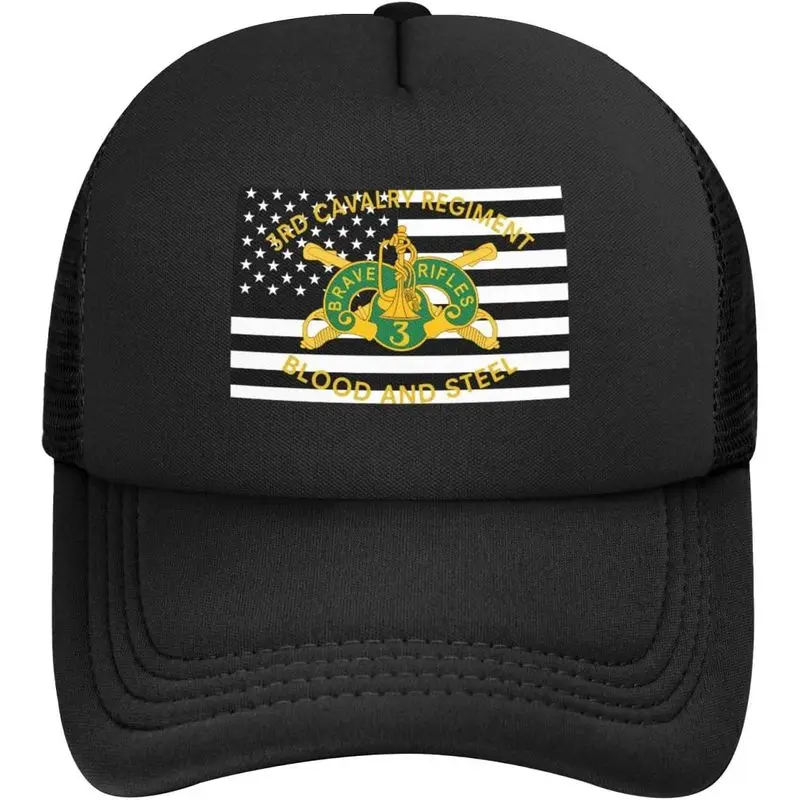 Adjustable 3rd Armored Cavalry Regiment 3rd ACR Blood And Steel Hat Classic Mesh Baseball Cap for Men And Women