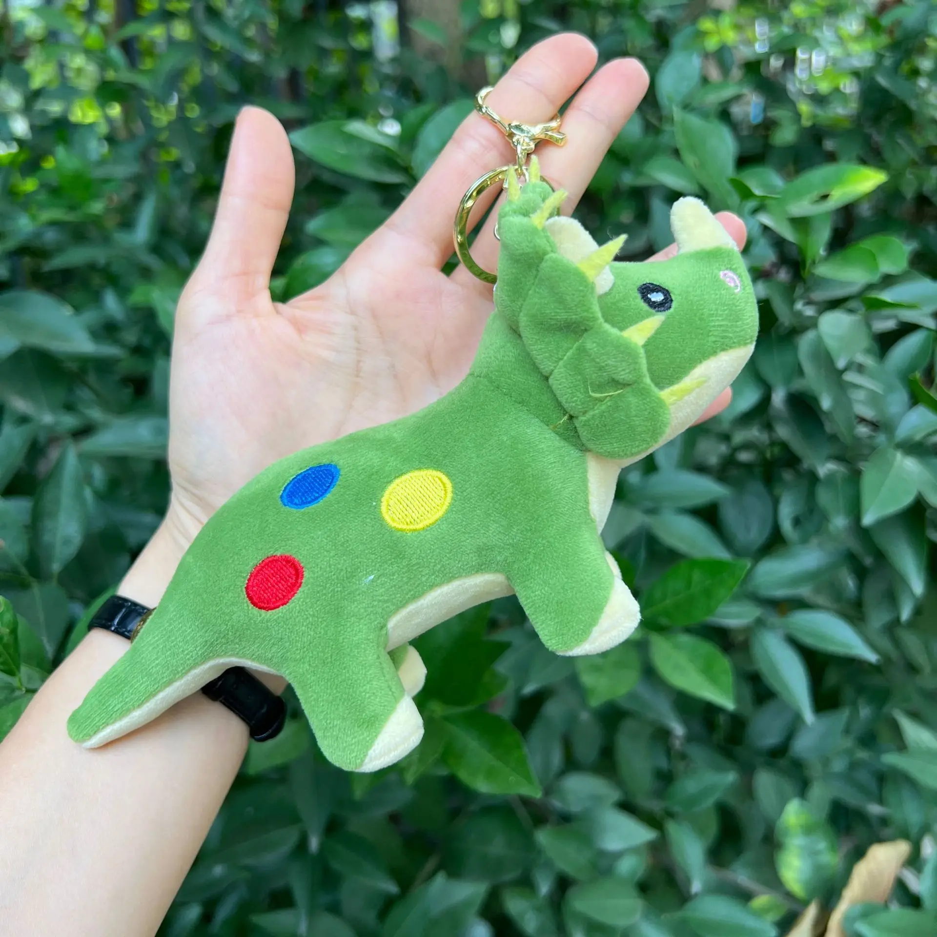 20cm Cartoon Jurassic Dinosaur Cute Animal Doll Pendant Plush Doll Solid Color Small Dinosaur Backpack Keychain Accessories Gift