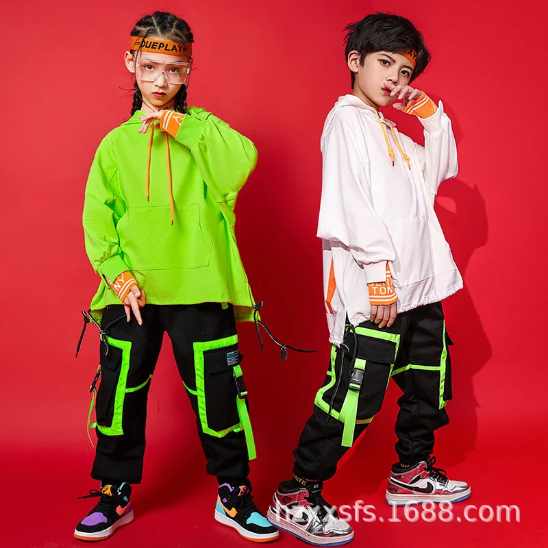 Children's hip-hop trend hip-hop dance suit spring dress fashion foreign style Hooded Sweater handsome boys' performance clothes